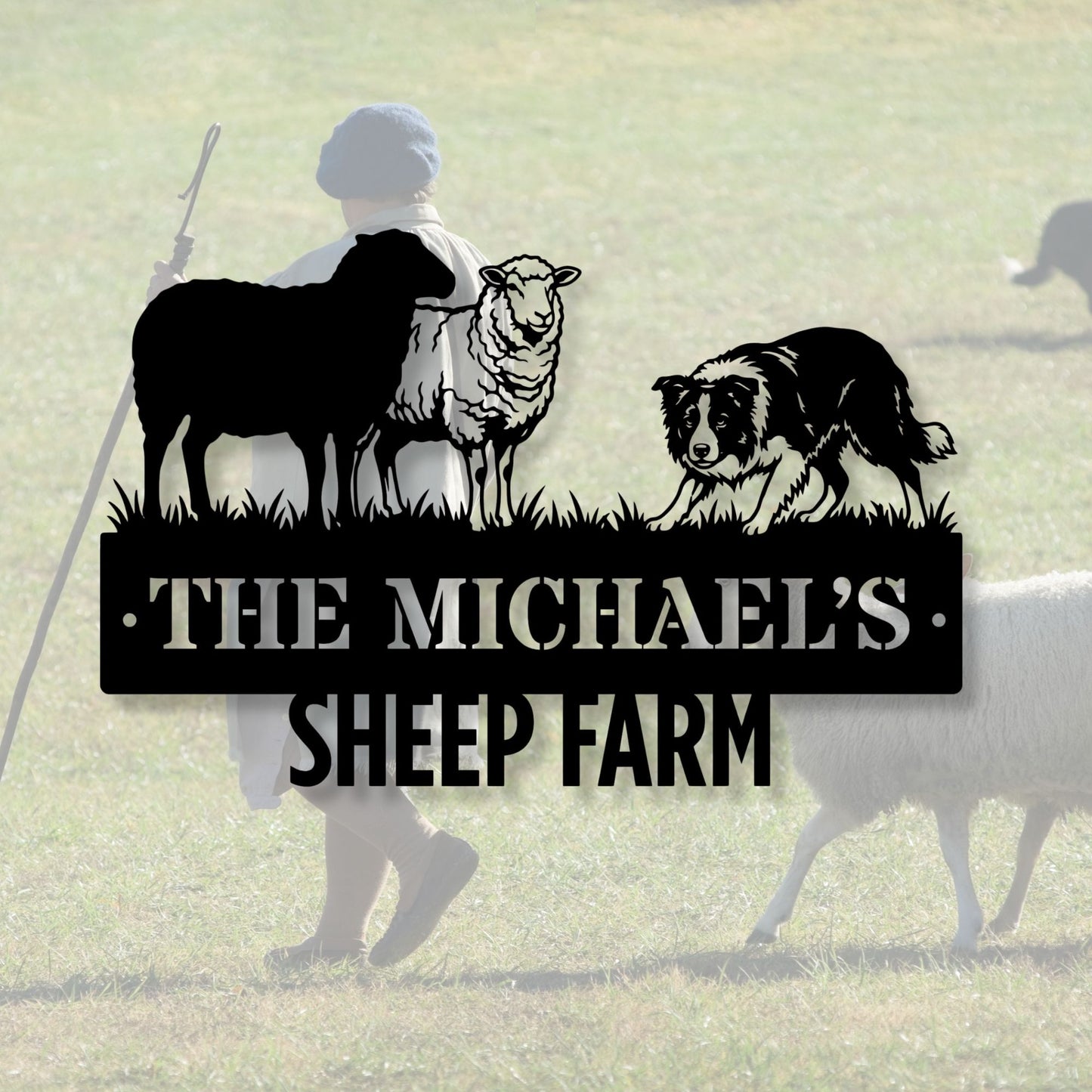 Personalized Sheep Farm Metal Sign, Custom Farm Sign, Farmhouse Decor, Rustic Metal Wall Art, Sheep Lover Gift, Agriculture Decor