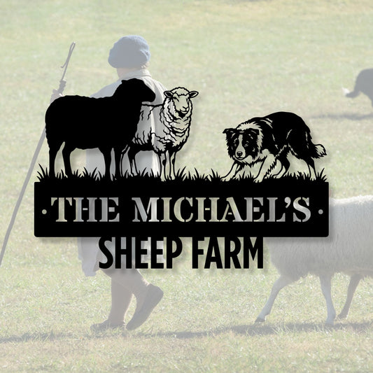 Personalized Sheep Farm Metal Sign, Custom Farm Sign, Farmhouse Decor, Rustic Metal Wall Art, Sheep Lover Gift, Agriculture Decor