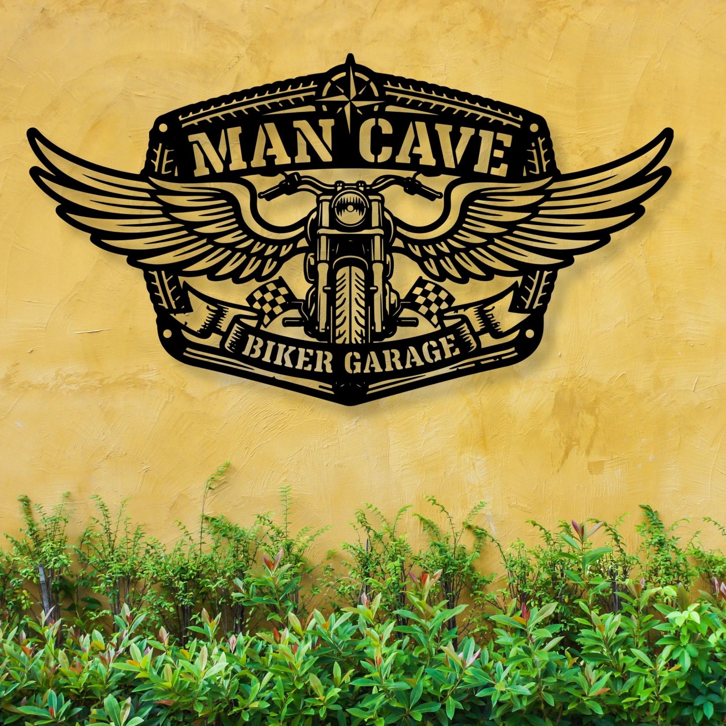 Biker Garage Metal Sign, Personalized Man Cave Decor, Custom Motorcycle Wall Art, Route 66 Retro Sign, Chopper Rider Gift, Workshop Sign