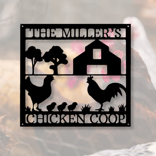 Personalized Chicken Coop Metal Sign, The Coop Sign, Hen House Sign, Barn House Decor, Farm Sign, Custom Chicken Name, Egg Shack Sign