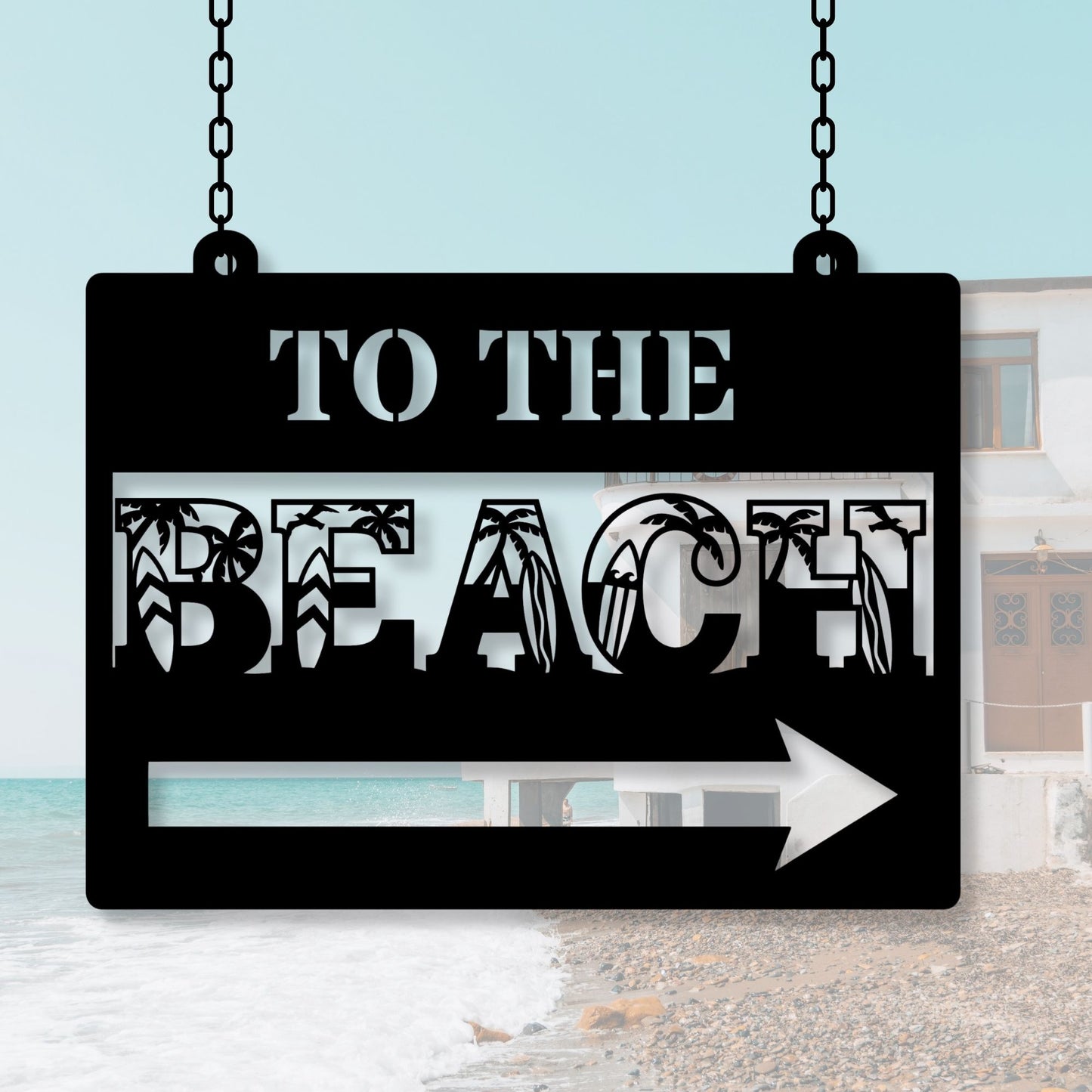 Beach metal sign, beach wall art, coastal decor, beach house decor, nautical sign, ocean wall art