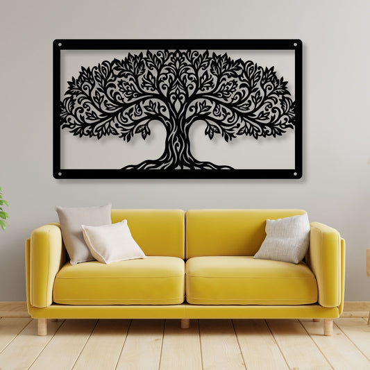 Tree of Life Metal Wall Art, Tree of Life Decor, Metal Tree Wall Hanging, Nature Wall Art, Spiritual Home Decor, Rustic Metal Art