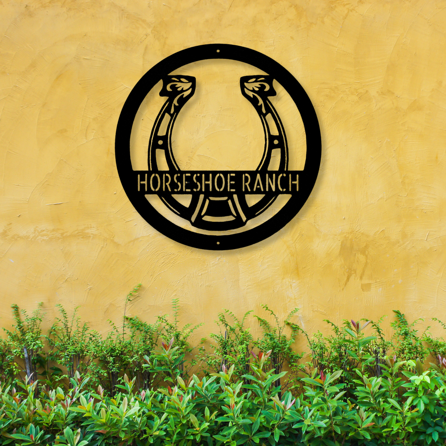 Horseshoe Monogram - Metal Steel Sign