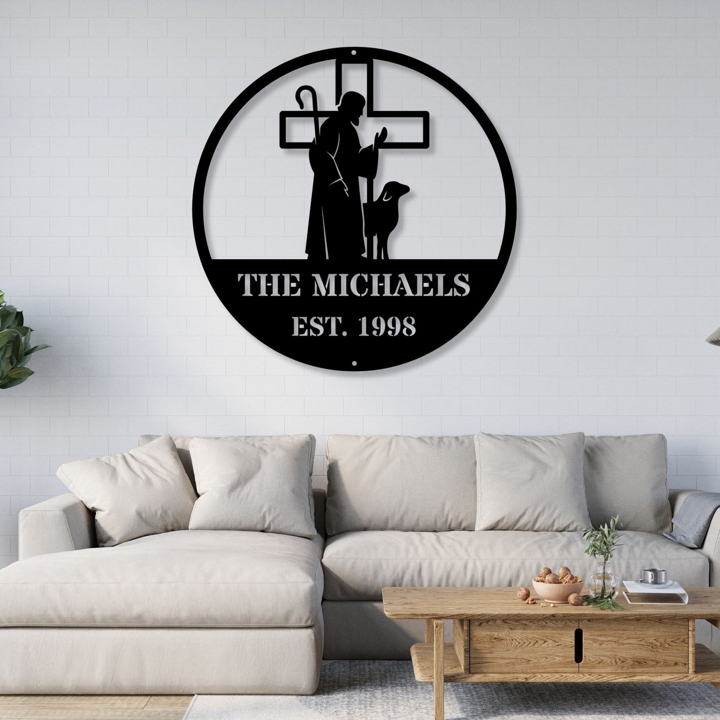 Personalized Christ Shepherd Metal Sign, Christian Wall Art, Religious Decor, Jesus Metal Sign, Faith Home Decor, Shepherd Wall Art