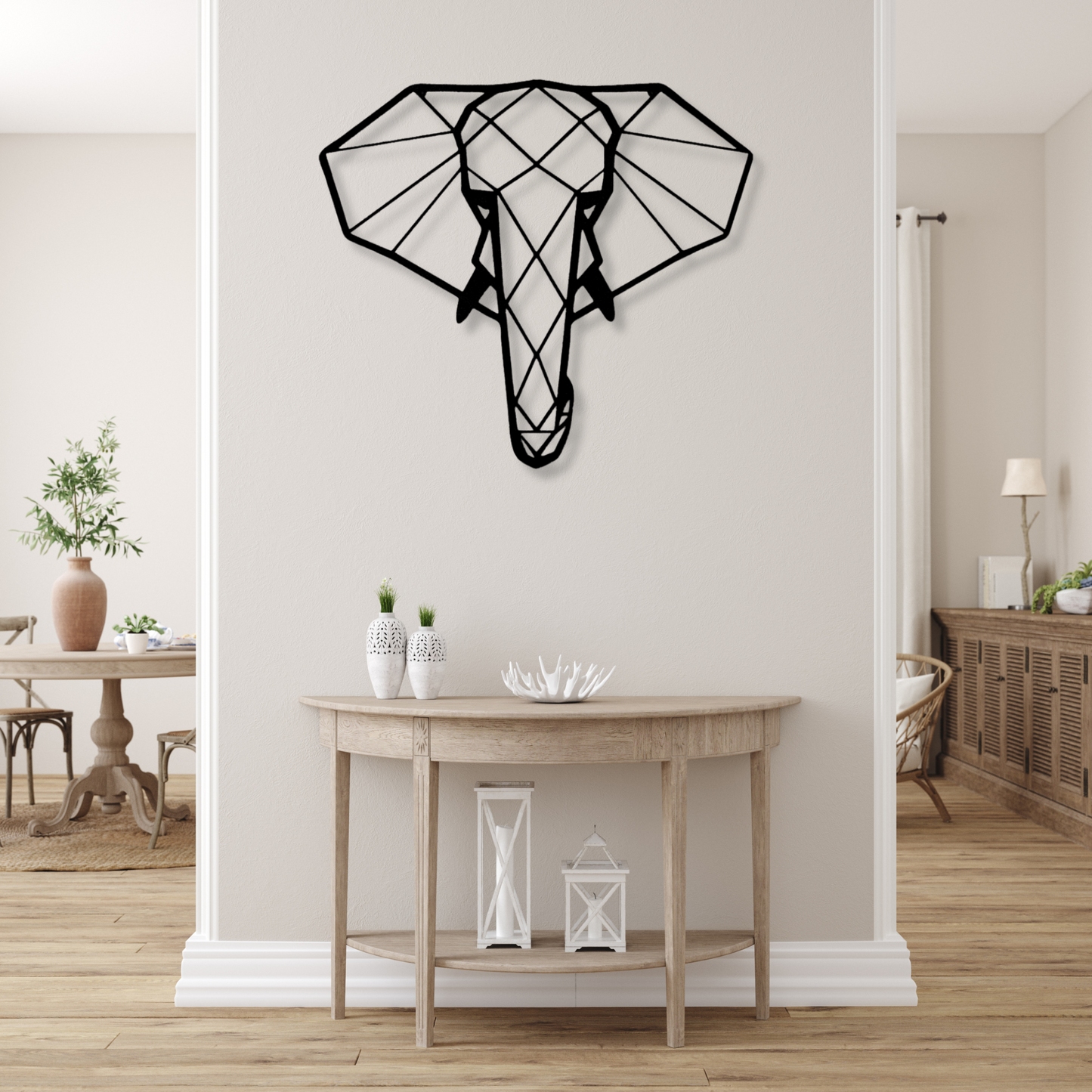 Geometric Elephant, Metal Sign, Geometric Animal, Woodland Nursery, Wildlife Metal Art, Kids Room Décor, Art room Decor, Animal Lover Gift