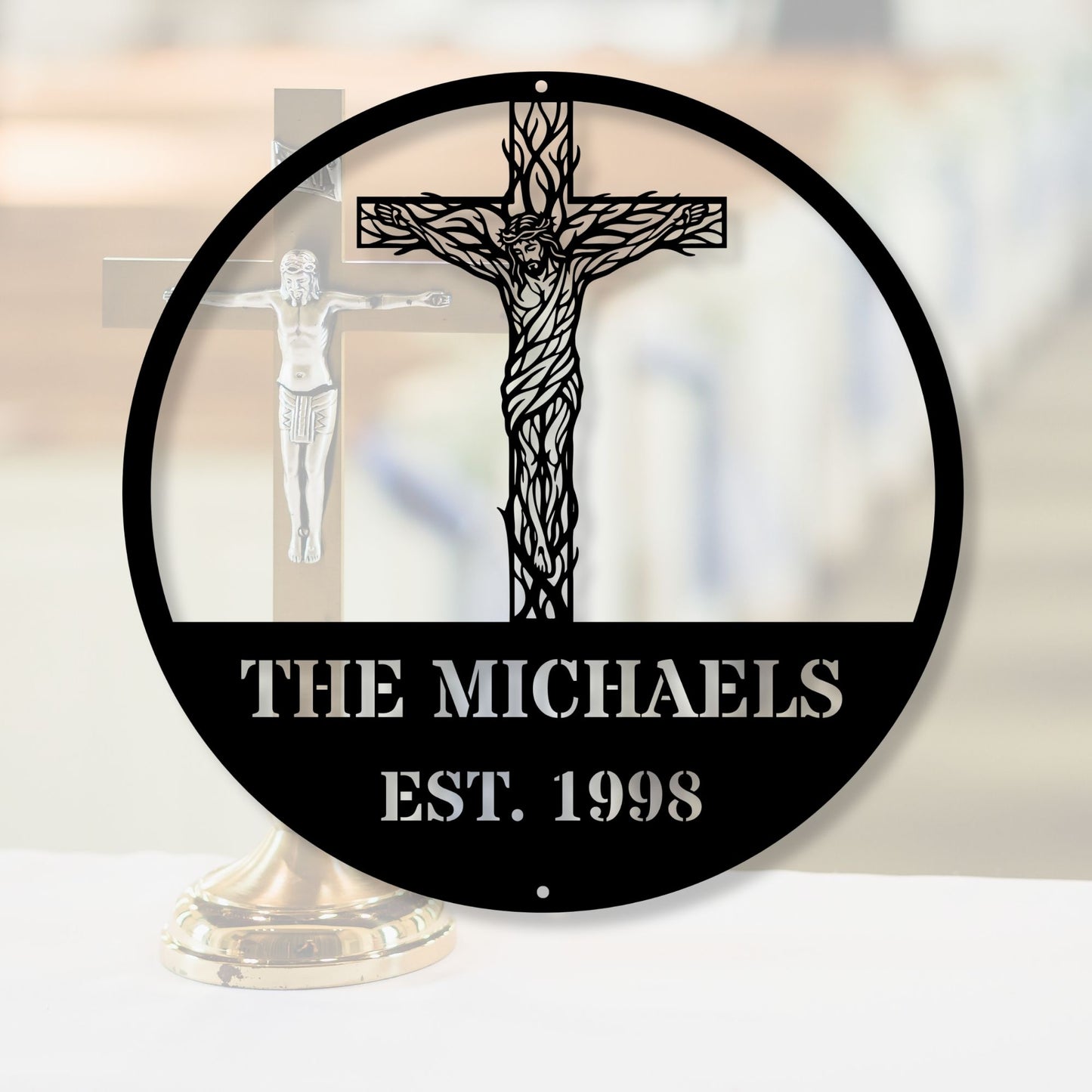 Personalized Jesus Metal Sign, Christian Wall Art, Religious Decor, Faith Wall Decor, Custom Jesus Sign, Christian Home Decor Gift