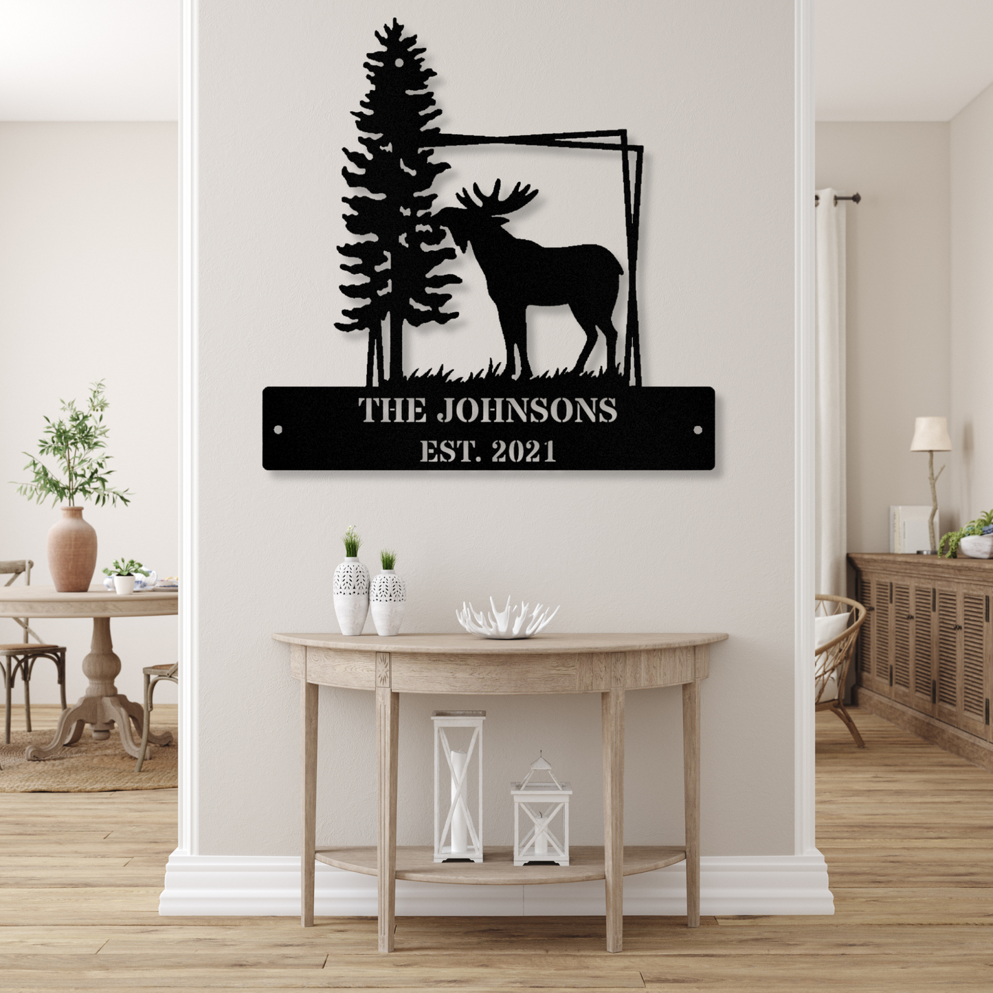 Personalized Moose Metal Sign, Large Moose Wall Sign, Cabin Metal Sign, Custom Moose Metal Sign, Large Metal Sign, Wall Hanging Decor