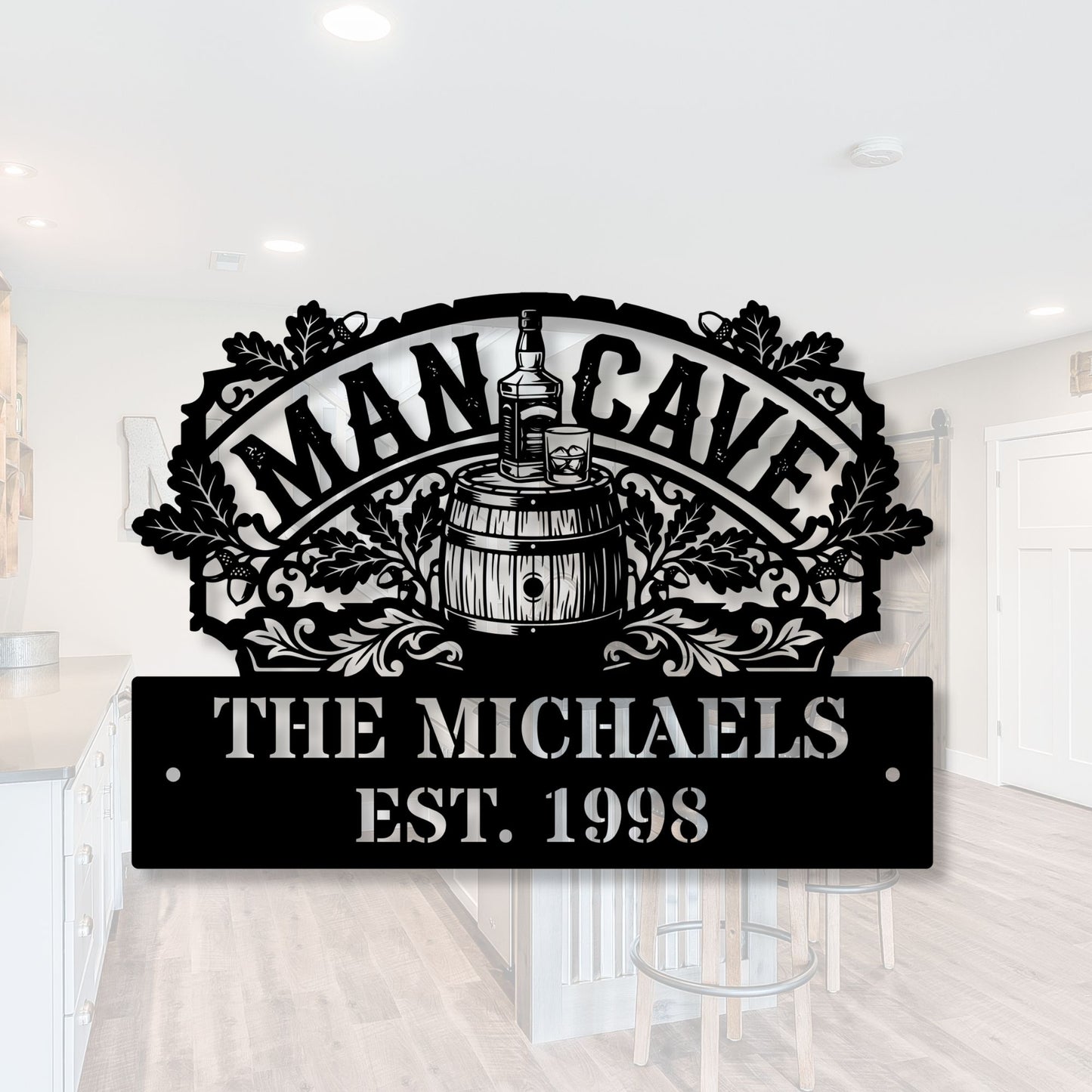 Custom Home Bar Decor, Personalized Man Cave Bar Metal Sign, Funny Pub Sign, Gift for Him, Husband Father Day Gift, Garage Wall Art Decor