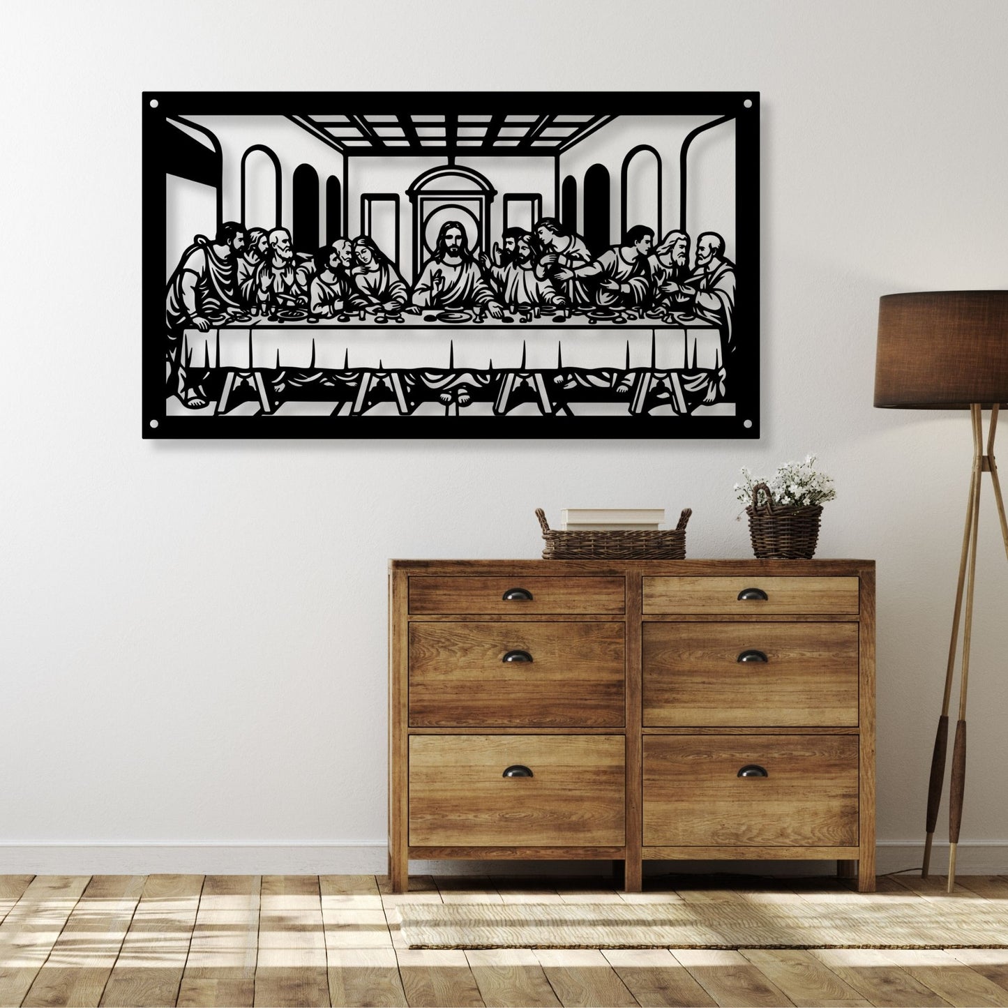Last Supper Metal Wall Art, Jesus and Disciples Metal Sign, Christian Home Decor, Religious Wall Hanging Scripture Art, Easter Gift New Home