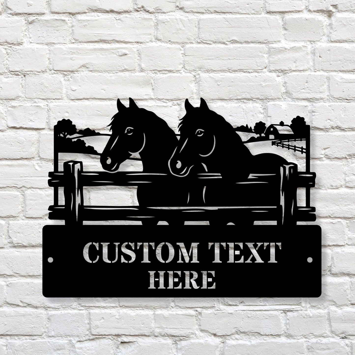 Custom Horse Ranch Metal Sign, Personalized Farm Sign, Equestrian Decor, Rustic Stable Sign, Horse Barn Decor, Western Home Gift