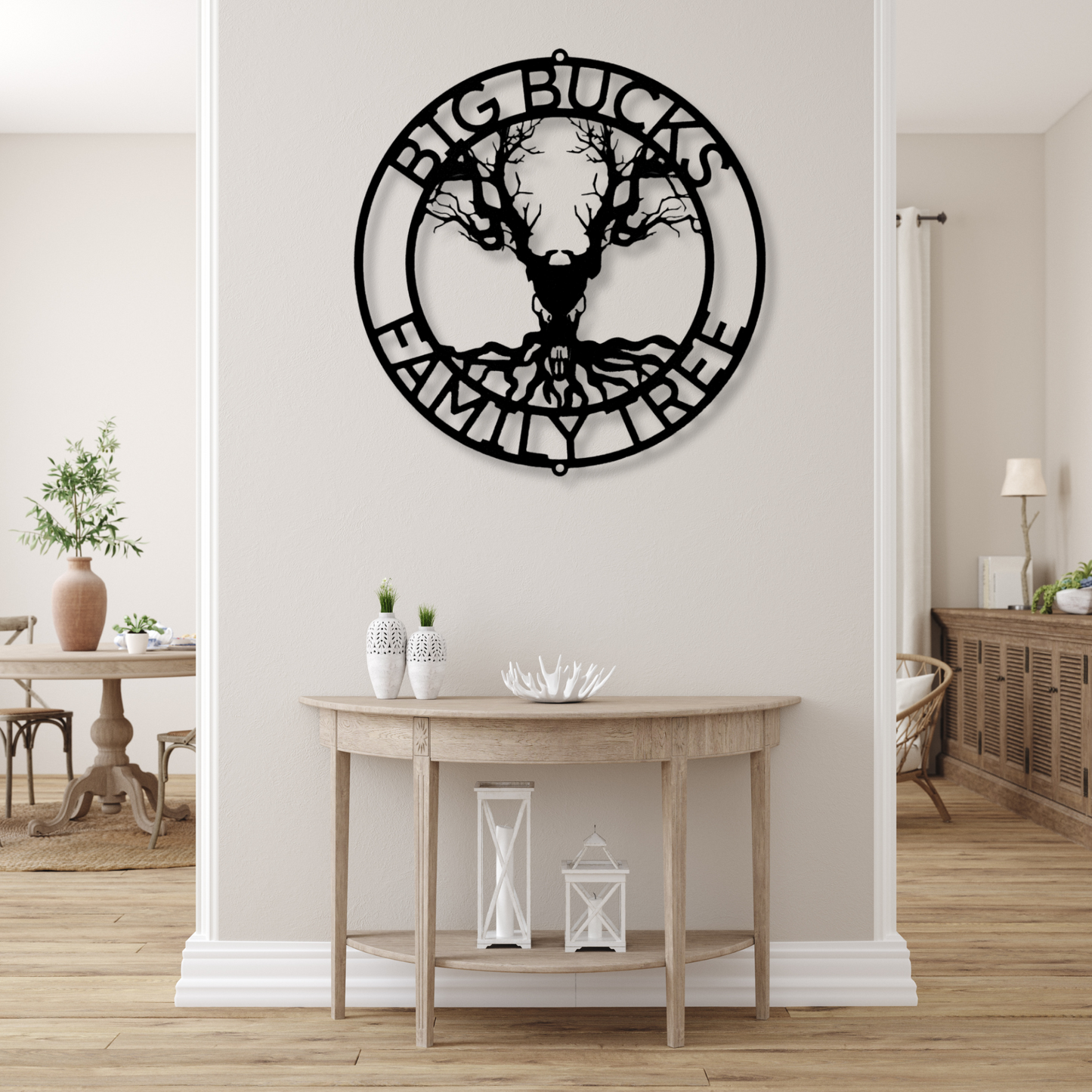 Deer Skull and Tree Metal Sign, Tree Metal Art, Tree of Life Art, Wall Decor, New Home Wall Art, Wedding Gift, Couples or Nature Art