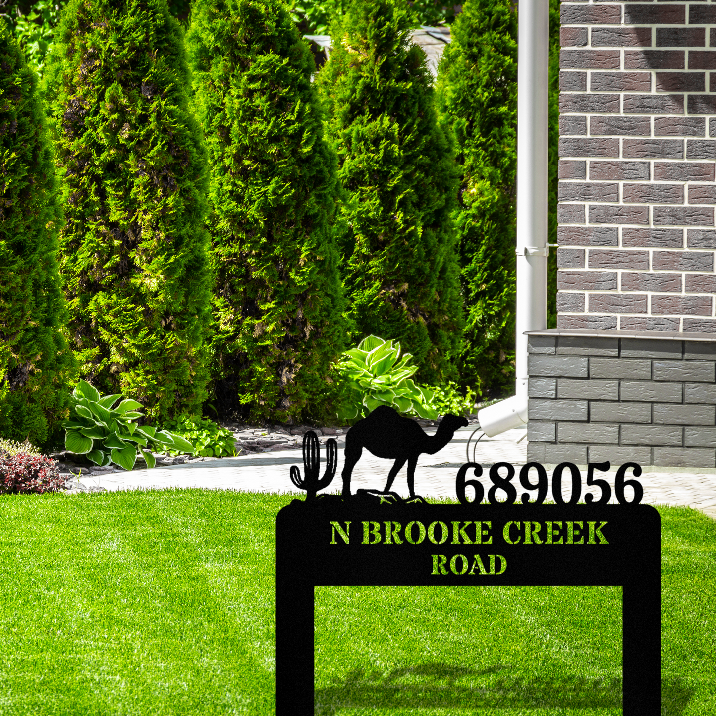 Custom Camel Metal Address Stake Sign, Camel Yard Decor, Animal Address Stake, Personalized stake sign, Outdoor Address Sign