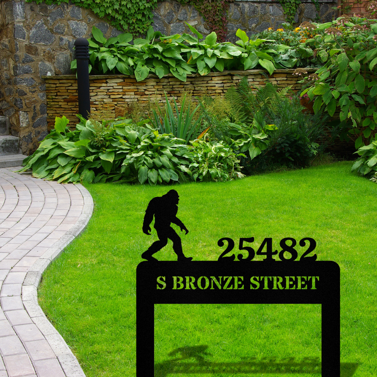 Customized Bigfoot Address Sign, Metal House Number Personalized Address Sign Bigfoot Address Sign, Address Stake, Outside Home Address Sign