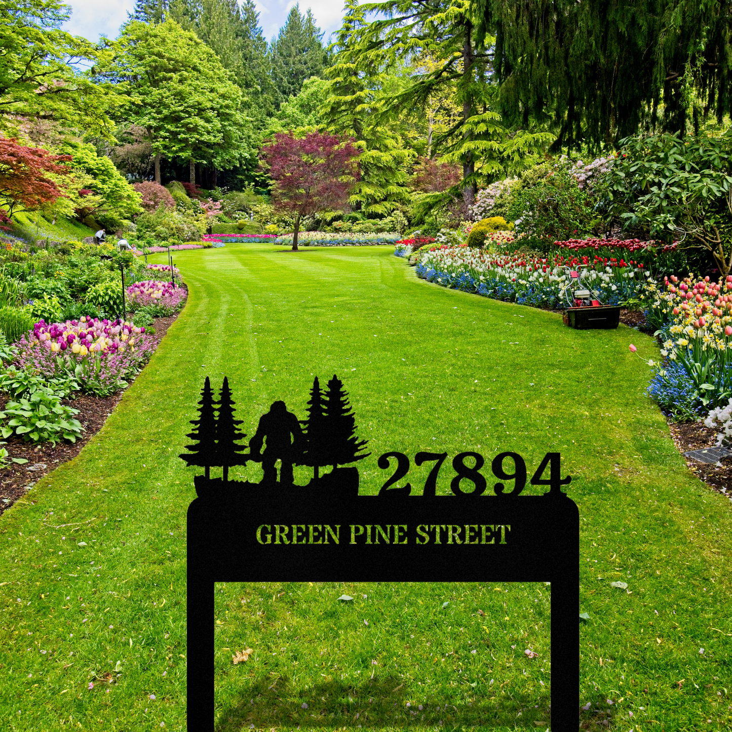 Address Sign Bigfoot Metal Sign, Metal House Number, Personalized Sign, Bigfoot Address Sign, Address Stake, Outside Home Address Sign