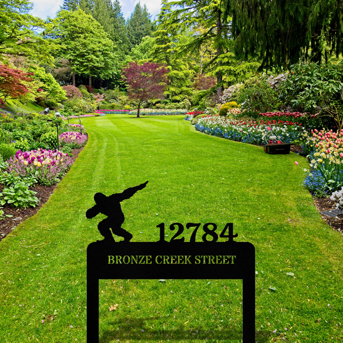 Bigfoot Custom Address Sign, Metal House Number, Personalized Address Sign, Bigfoot Address Sign, Address Stake, Outside Home Address Sign