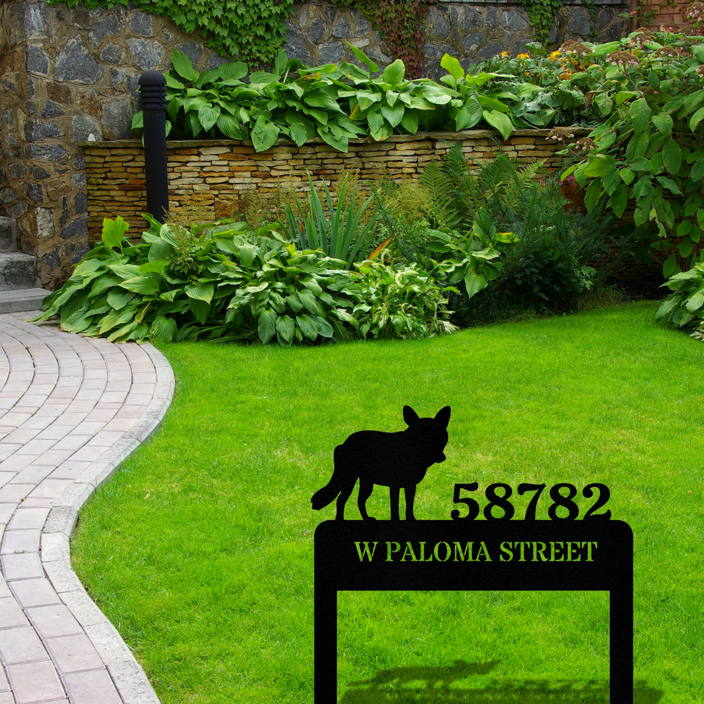 Customized Metal Address Stake, Fox Address Stake Horizontal Address Sign, Address Signage, House Address, Metal House Number Stake