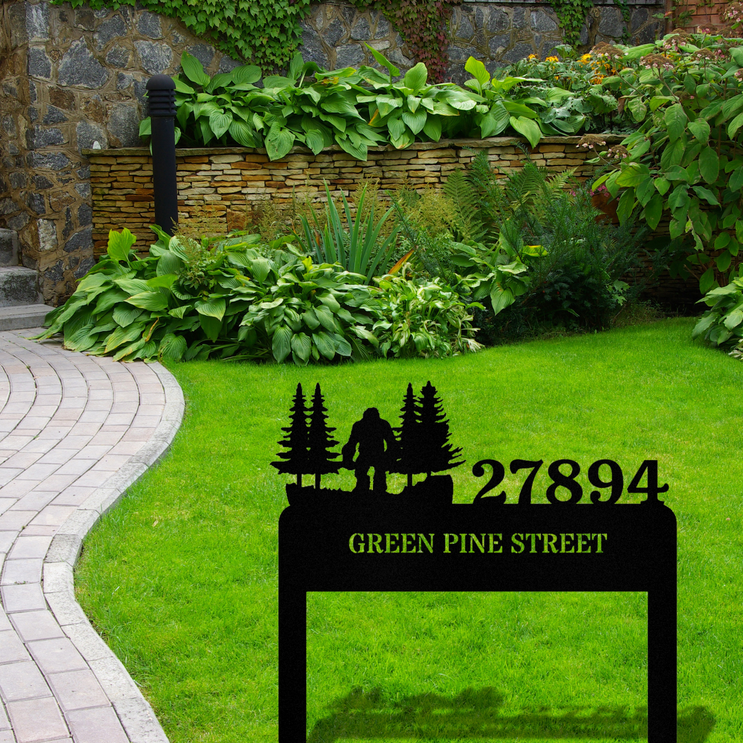 Address Sign Bigfoot Metal Sign, Metal House Number, Personalized Sign, Bigfoot Address Sign, Address Stake, Outside Home Address Sign
