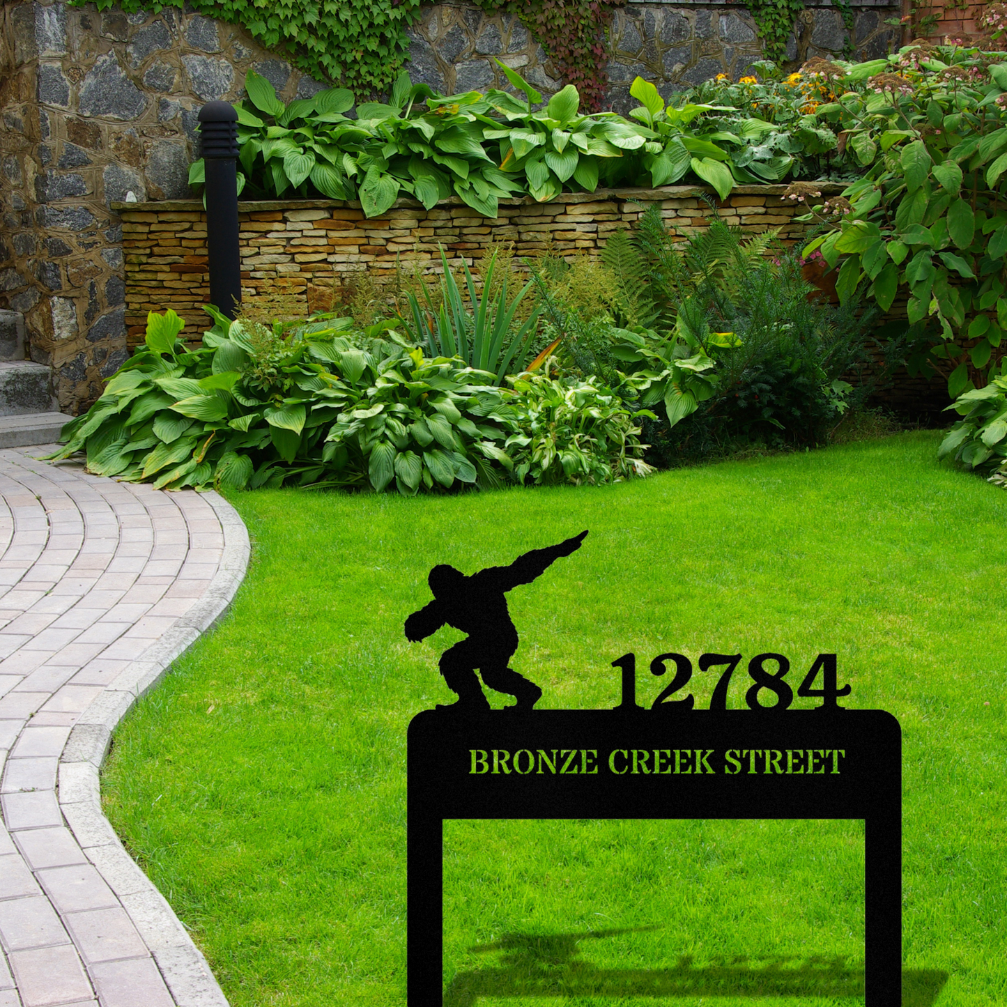 Bigfoot Custom Address Sign, Metal House Number, Personalized Address Sign, Bigfoot Address Sign, Address Stake, Outside Home Address Sign