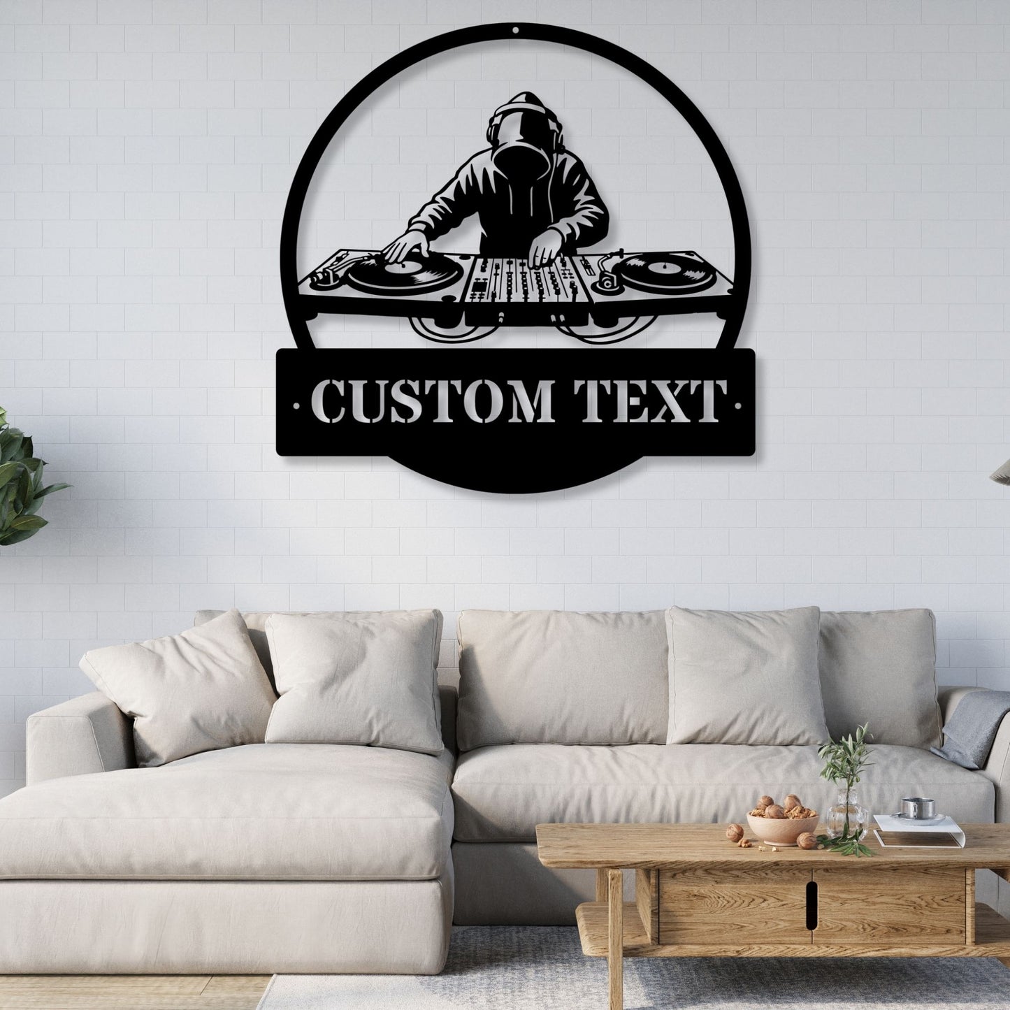Personalized DJ Metal Wall Art, Custom DJ Gift, Music Wall Decor, DJ Studio Art, Music Lover Gift, Turntable Metal Sign, DJ Room Decor