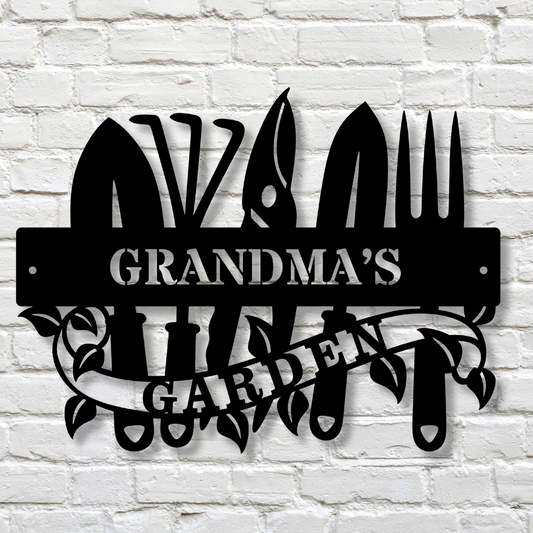 Personalized Garden Metal Sign, Custom Metal Sign, Outdoor Name Sign, Yard Art Sign, Garden Decor, Metal Plaque, Customizable Yard Sign