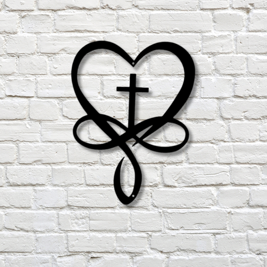 Love Infinity Cross - Steel Sign