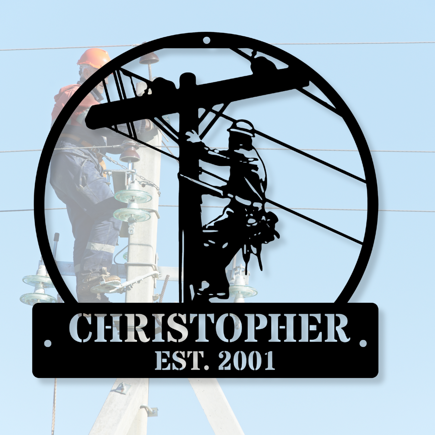 Custom Lineman Metal Sign, Electrician Wall Art, Lineman Themed Sign, Utility Worker Gift, Personalized Home Decor