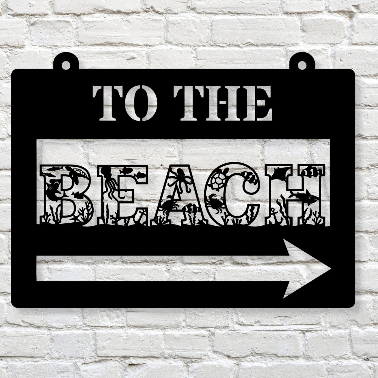 To the Beach Metal Sign, Beach House Decor, Coastal Wall Art, Beach Sign, Nautical Home Decor, Ocean Theme Sign, Seaside Wall Hanging