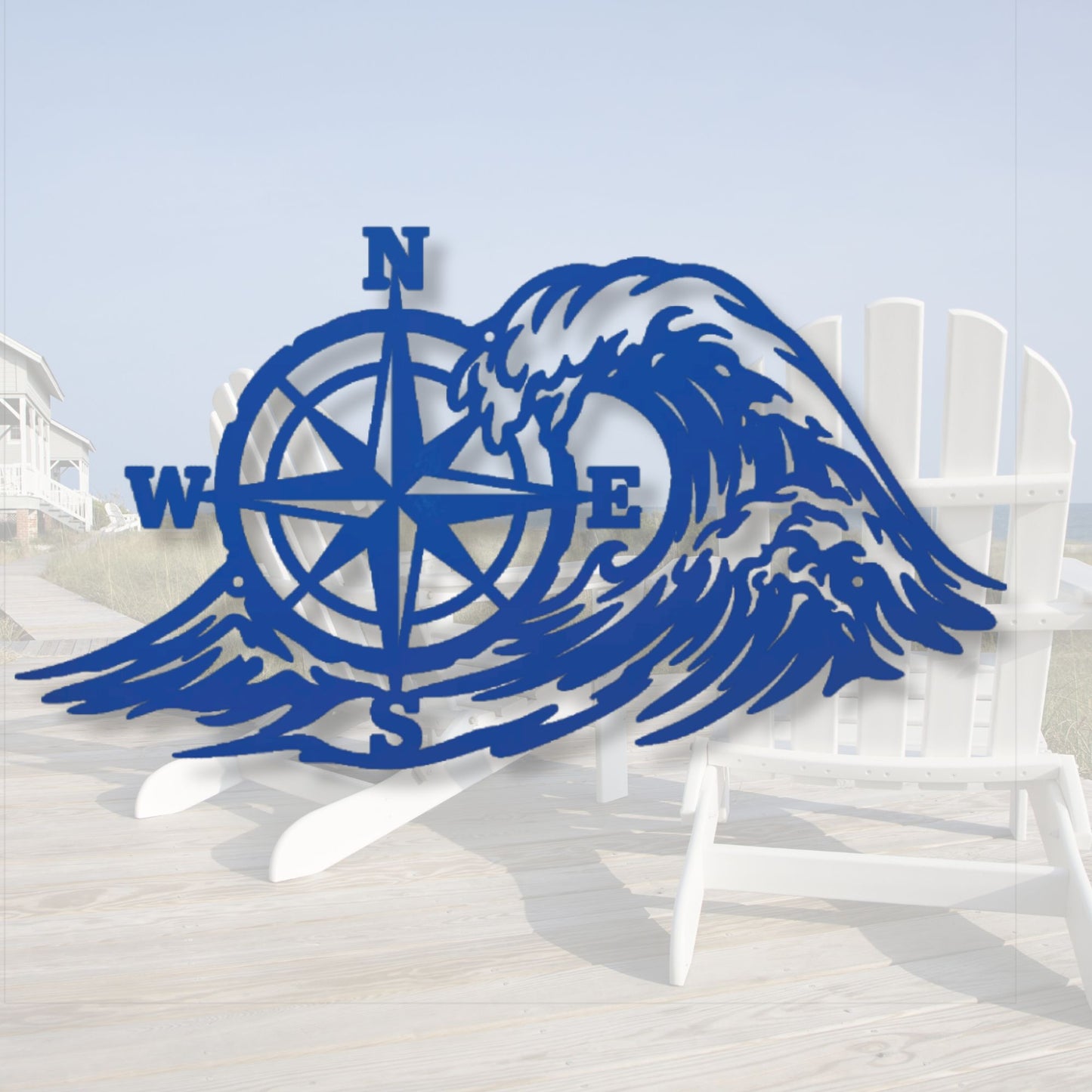 Nautical Compass Metal Sign, Compass Wall Art, Nautical Wall Decor, Marine Metal Sign, Coastal Home Decor, Sailing Gift, Beach House Art