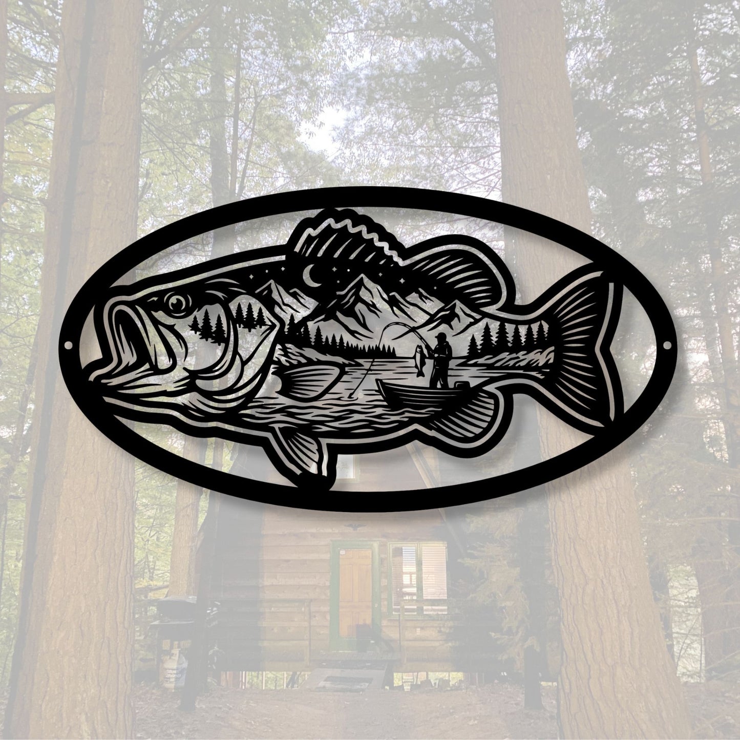 Fishing Cabin Decor, Metal Lake Sign, Lake House Wall Decor, Fisherman Gift, Rustic Outdoor Art, Personalized River House Metal Decor