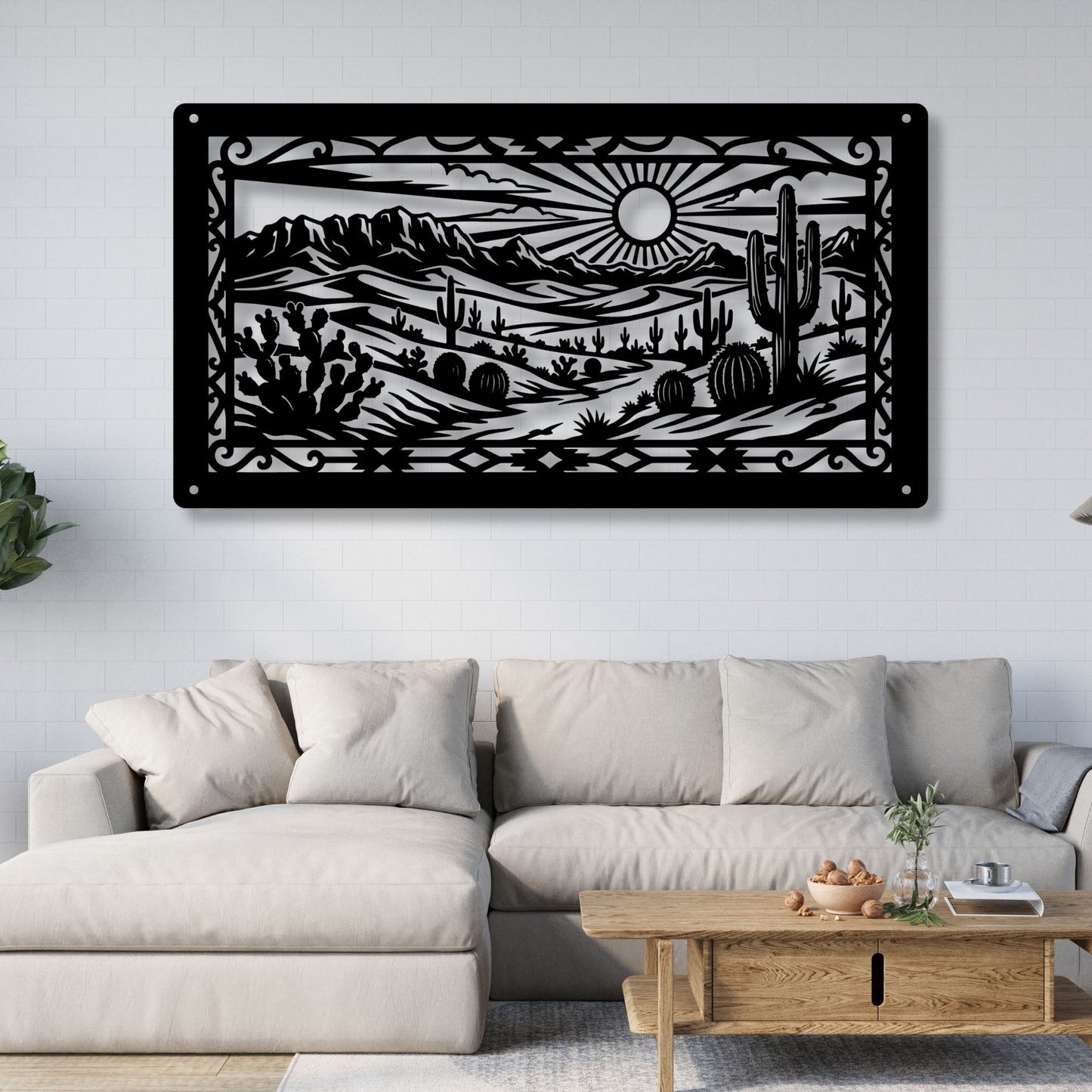 Cactus Desert Metal Art, Southwestern Decor, Rustic Wall Art, Western Home Decor, Boho Wall Hanging, Desert Cactus Art, Nature Decor