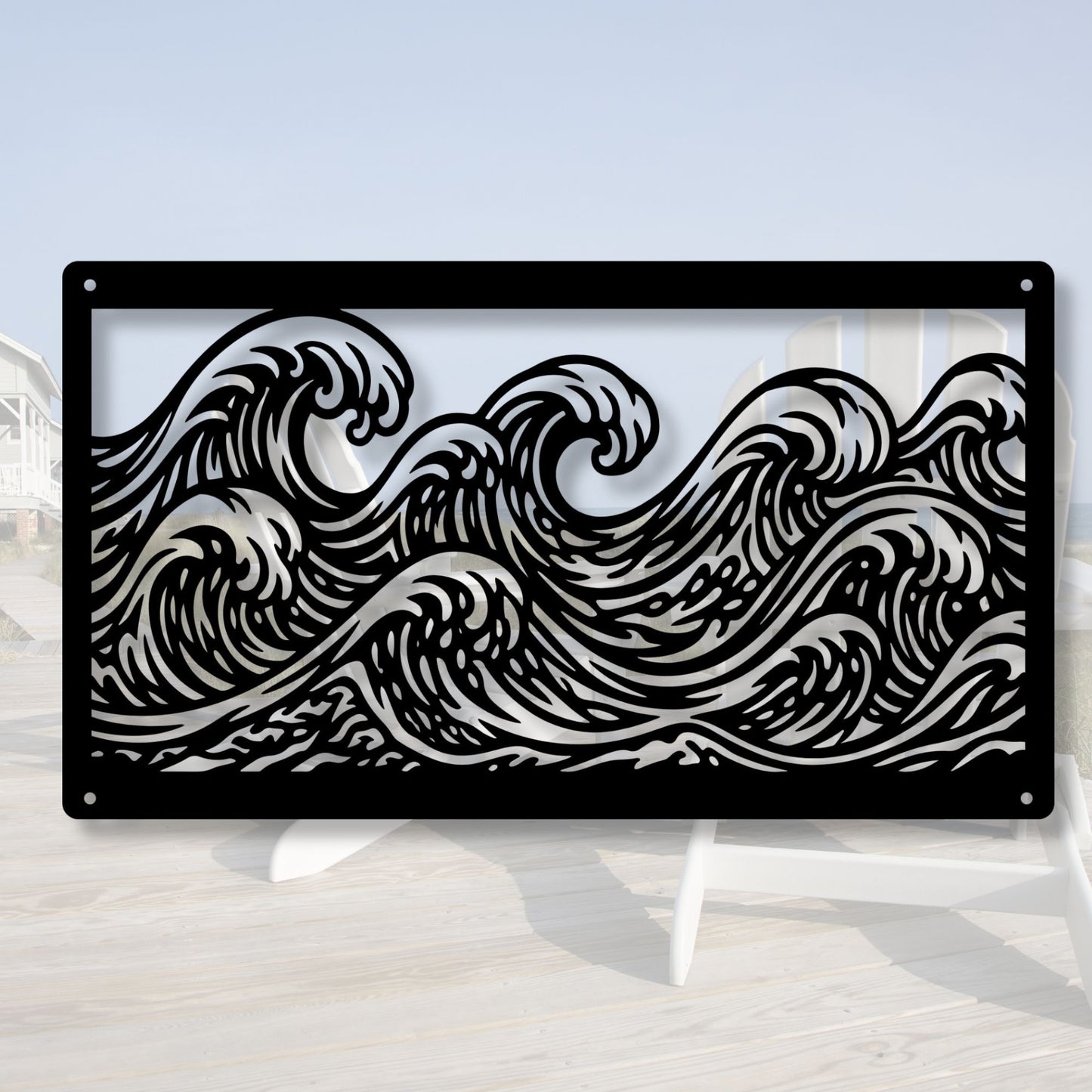 Ocean wave metal wall art, coastal wall decor, beach home decor, nautical art, metal wave wall hanging, sea lover gift