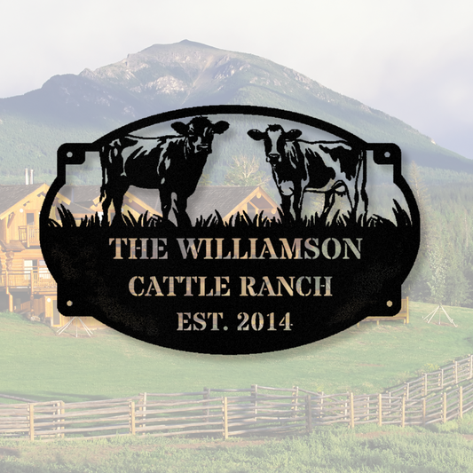 Customized Cattle Ranch Metal Sign, Farmhouse Metal Sign, Farm Address Sign, Est. Metal Sign, Farmstead Decor, Custom Farm Sign