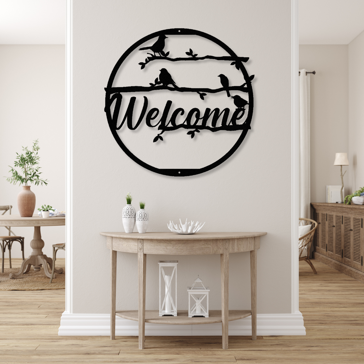Customized Welcome Sign, Bird lover Gift, Doorway Metal Sign, Patio Entryway Welcome Metal Sign, Housewarming Gift, Newly Weds Gift