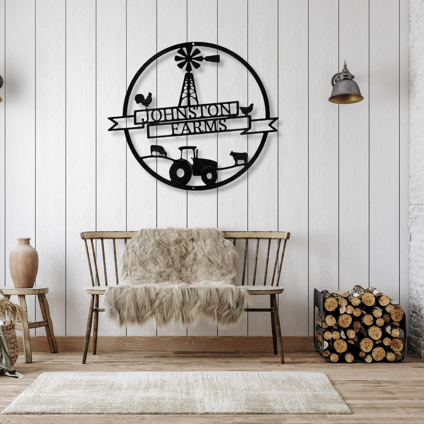 Farm Banner Monogram - Steel Sign