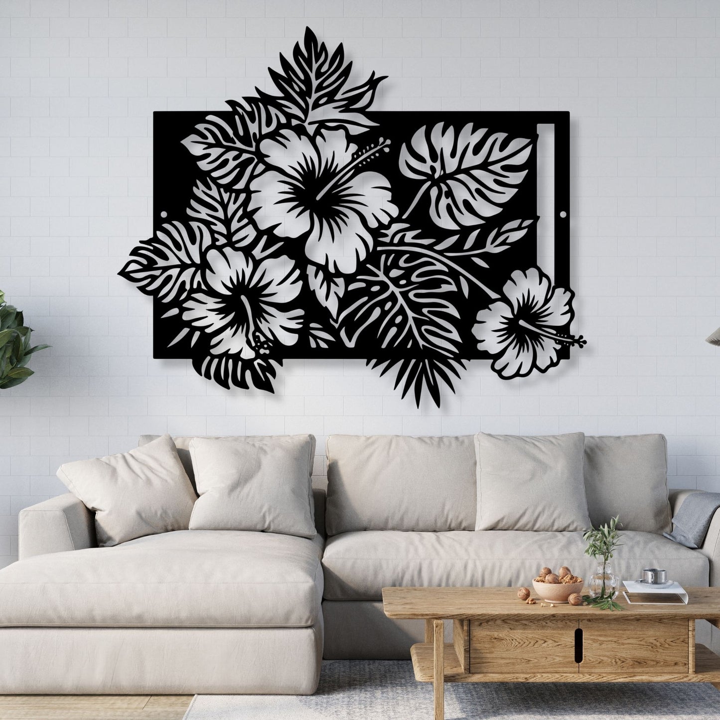 Floral Metal Wall Decor, Metal Flower Wall Art, Botanical Wall Sculpture, Rustic Farmhouse Home Decor, Living Room Bedroom Decoration