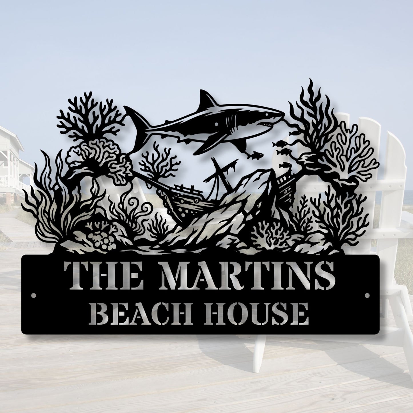 Personalized Seaside Metal Sign, Custom Beach House Sign, Coastal Decor, Ocean Wall Art, Nautical Home Decor, Beach Gift for Her