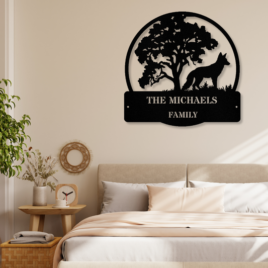 Custom Fox Themed Metal Wall Sign, Last Name Metal Sign, Wall Hanging, Established Sign, Wildlife Wall Decor, Fox Metal Wall Art