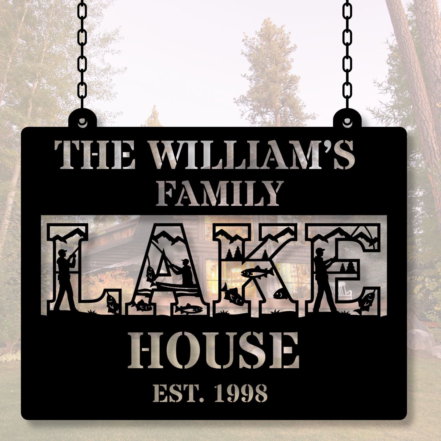 Personalized Lake House Metal Sign, Custom Lake Sign, Lake House Decor,  Cabin Sign, Lake Home Gift