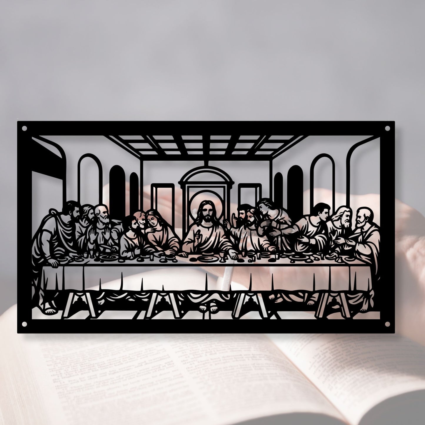 Last Supper Metal Wall Art, Jesus and Disciples Metal Sign, Christian Home Decor, Religious Wall Hanging Scripture Art, Easter Gift New Home