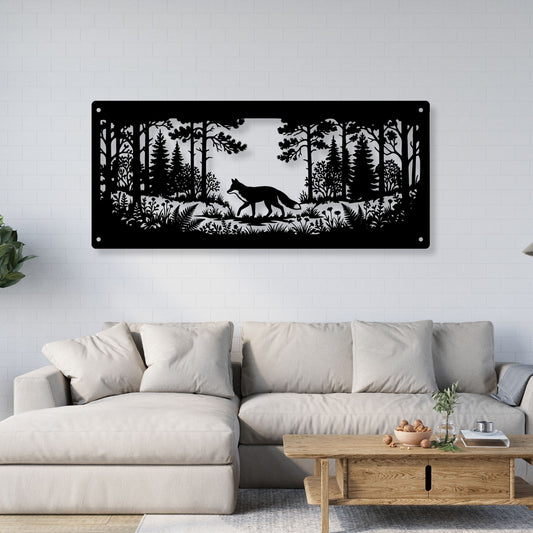Fox wall art decor, fox print, woodland animal art, forest home decor, rustic fox poster, wildlife artwork, nursery wall decor gift