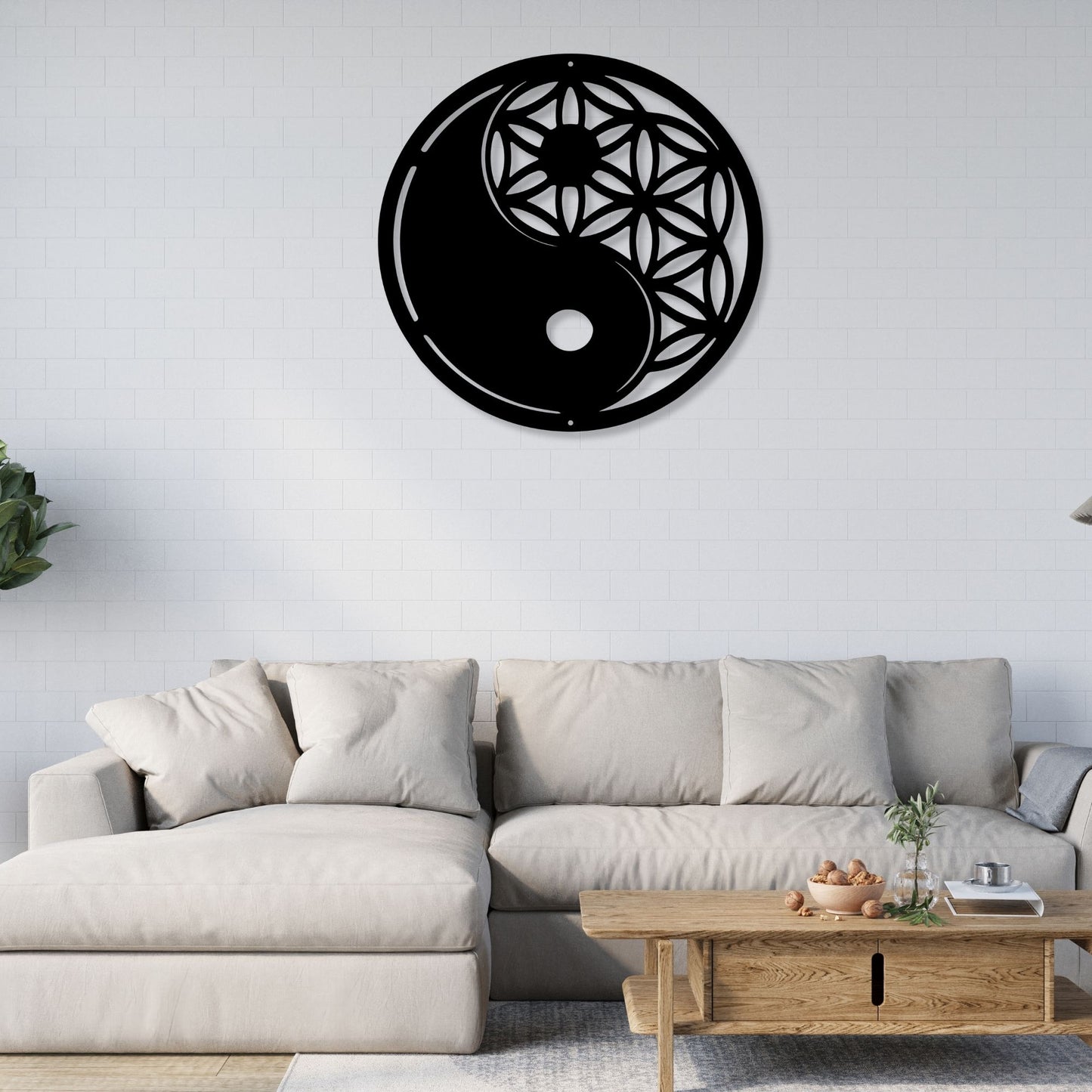 Metal Yin Yang Wall Art, Outdoor Metal Tree Sign, Zen Garden Decor, Patio Wall Hanging, Weatherproof Metal Art, Housewarming Gift Idea