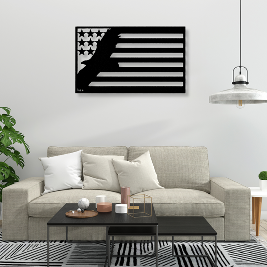 USA Eagle Metal Steel Sign, US Flag Wall Art, American Flag Sign, Patriotic Metal Sign, Outdoor Flag Sign, Veteran Gift, Granddad  Gift
