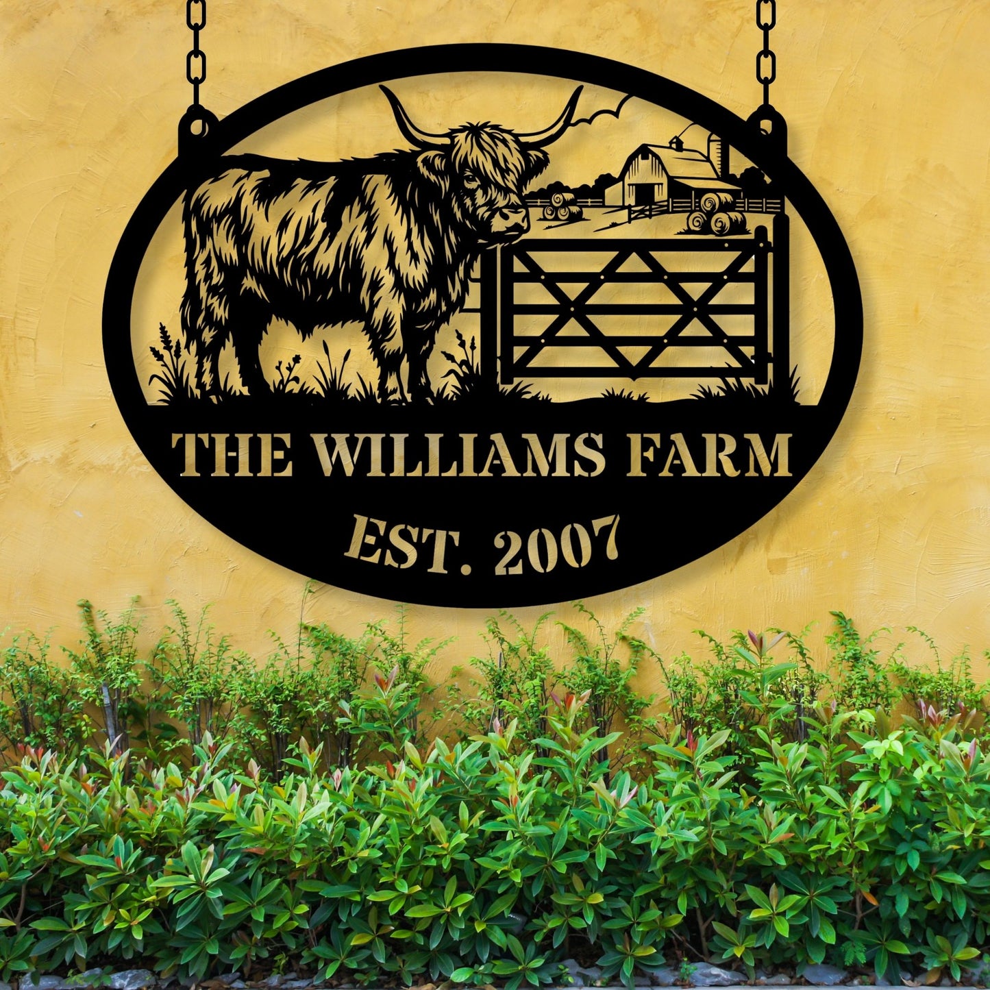 Personalized Cattle Ranch Sign, Custom Ranch Name Sign, Farm Sign, Western Ranch Decor, Cattle Farm Gift, Rustic Ranch House Wall Art