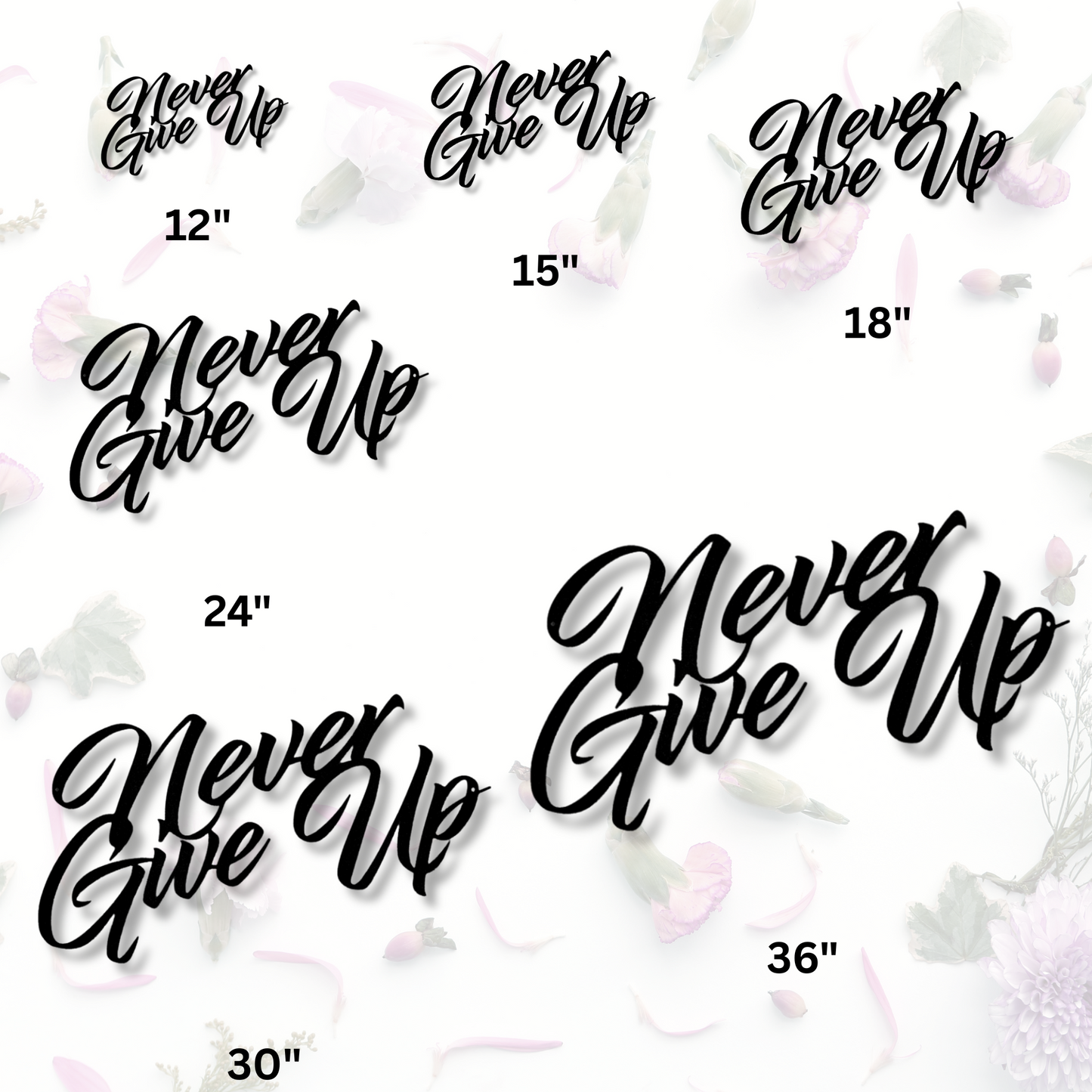 Never Give Up Metal Sign, New Home Sign, Housewarming Gift, Living Room Decor, Wall Hanger, Christmas Gift, House Closing Gift Gift For Her