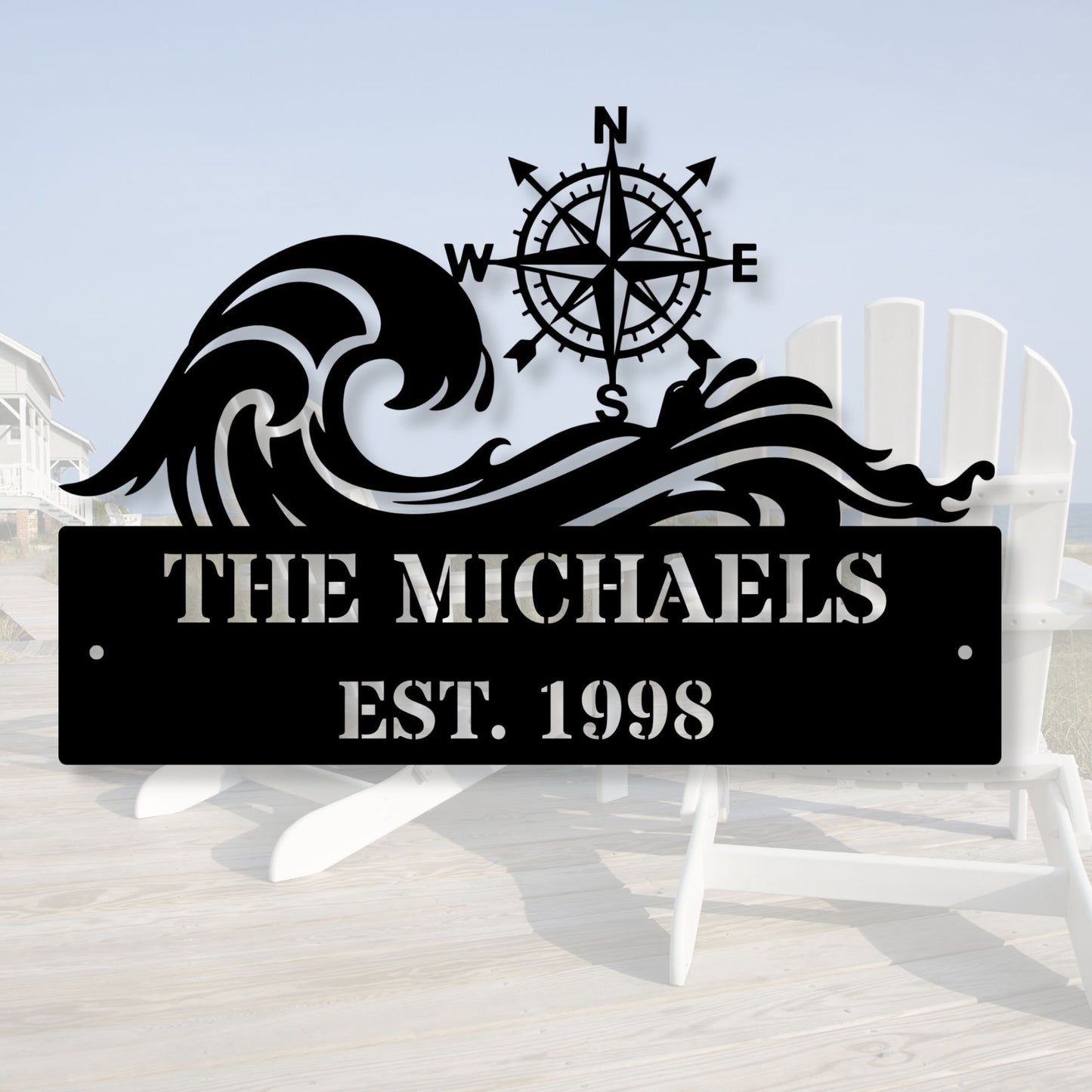 Personalized Nautical Compass Metal Sign, Custom Compass Wall Art, Nautical Decor, Maritime Home Decor, Metal Wall Sign Gift