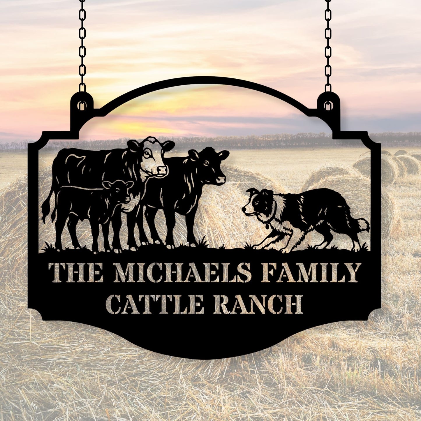 Custom Cattle Ranch Metal Sign | Personalized Farm Name Sign | Metal Ranch Gate Decor, Livestock Barn Sign, Housewarming Gift, Outdoor