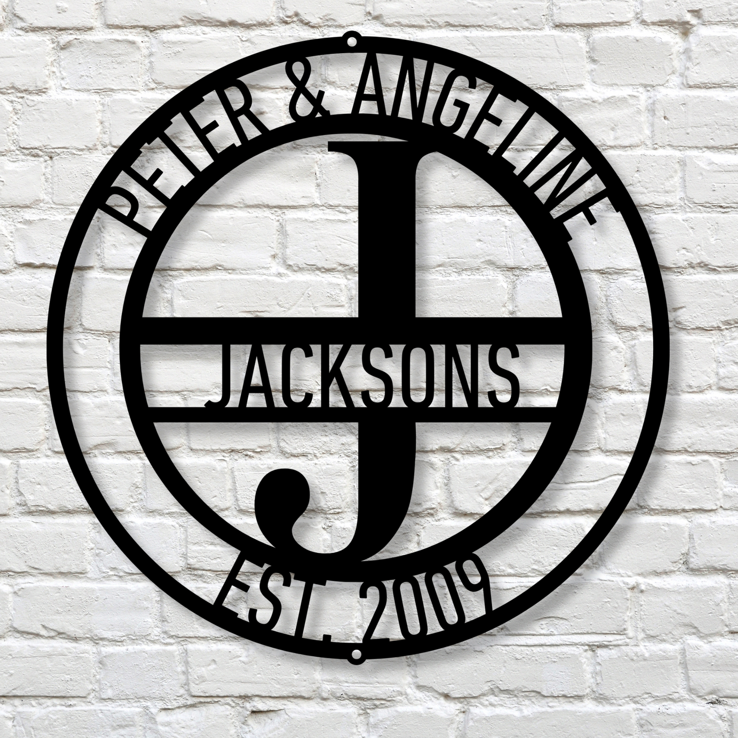 Personalized Family Name Monogram Metal Sign, Custom Metal Artwork for Home Decor, Monogram Wall Hanging, Personalized Decor Art