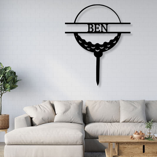 Personalized Golf Ball Metal Sign, Golfer Metal Sign, Golf Lover Gift, Gift for Coach, Gift for Dad, Golf Stake, Golf Outdoor Sign, Golf Art