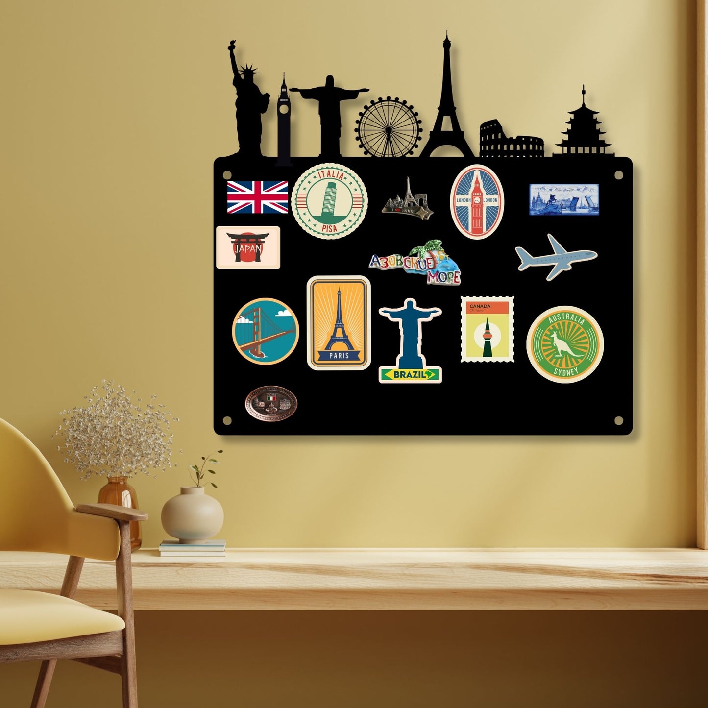 Couples Vacation Goal Map | Magnetic Travel Tracker Sign | Industrial Metal Travel Map | Adventure Tracker Wall Art | Moving Tracker Gift