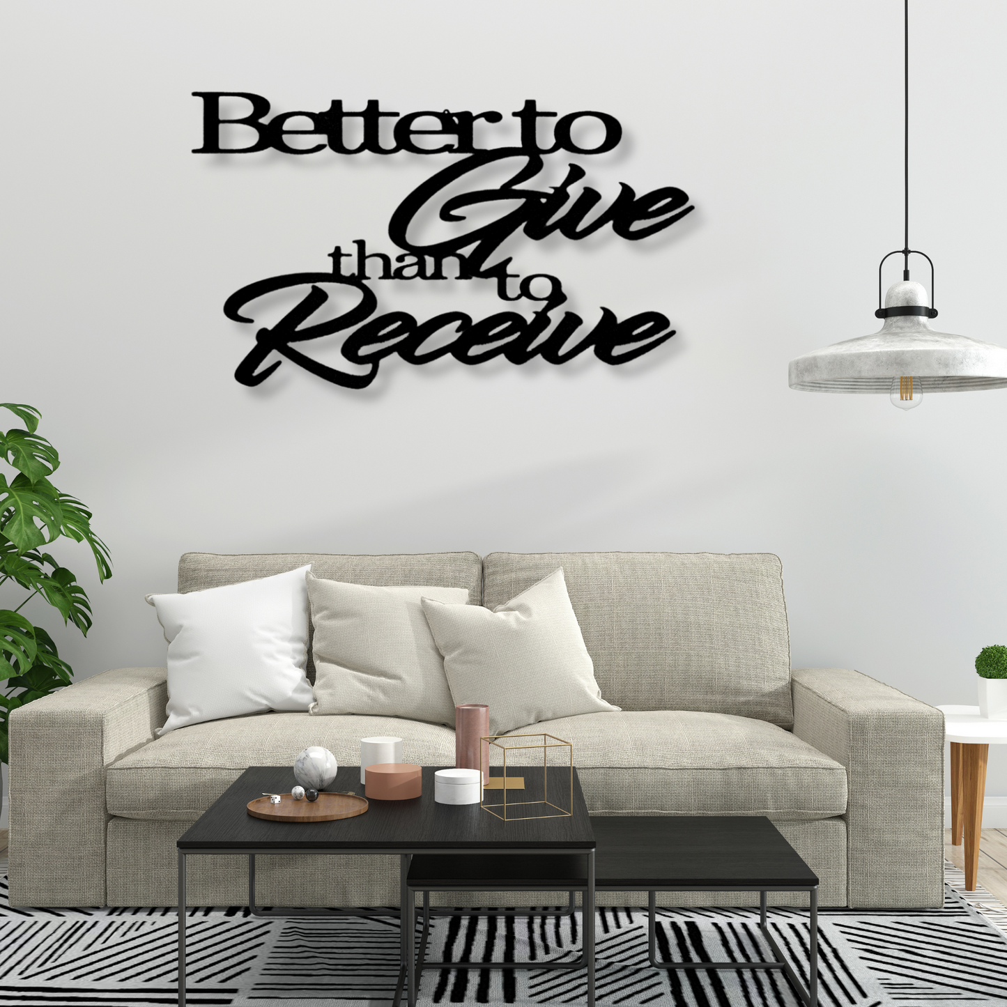 Better to Give Than Receive Quote Metal Sign, Script Letters Sign, Above Door Sign, Housewarming Gift, Religious Gift, Livingroom Decor